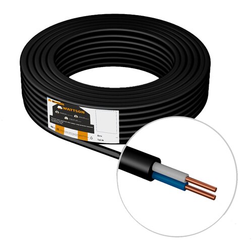 Кабель электрический ВВГбм-Пнг-LS (А) 2х1,5 WT черный 100 метров