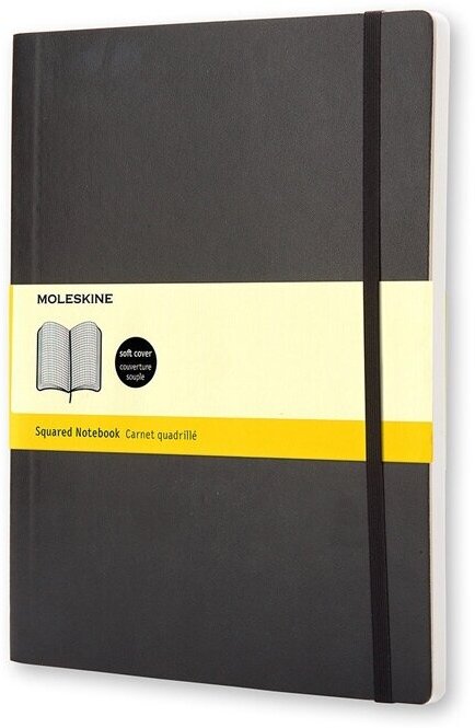 Записная книжка Moleskine Classic Soft (в клетку), ХLarge (19х25 см), черный