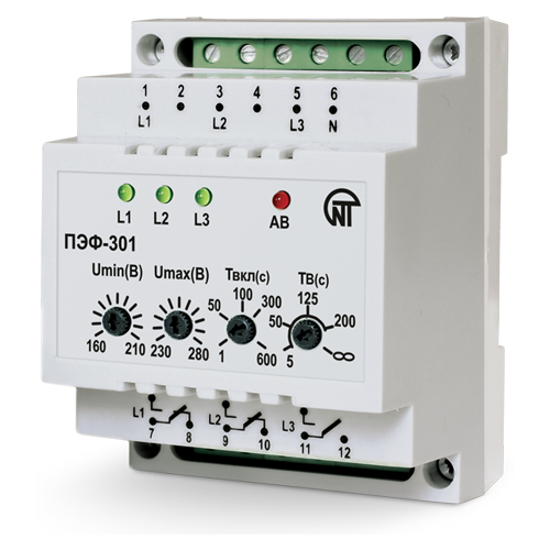 Электронный переключатель фаз ПЭФ-301, 3,6 кВт (16А) 4шт