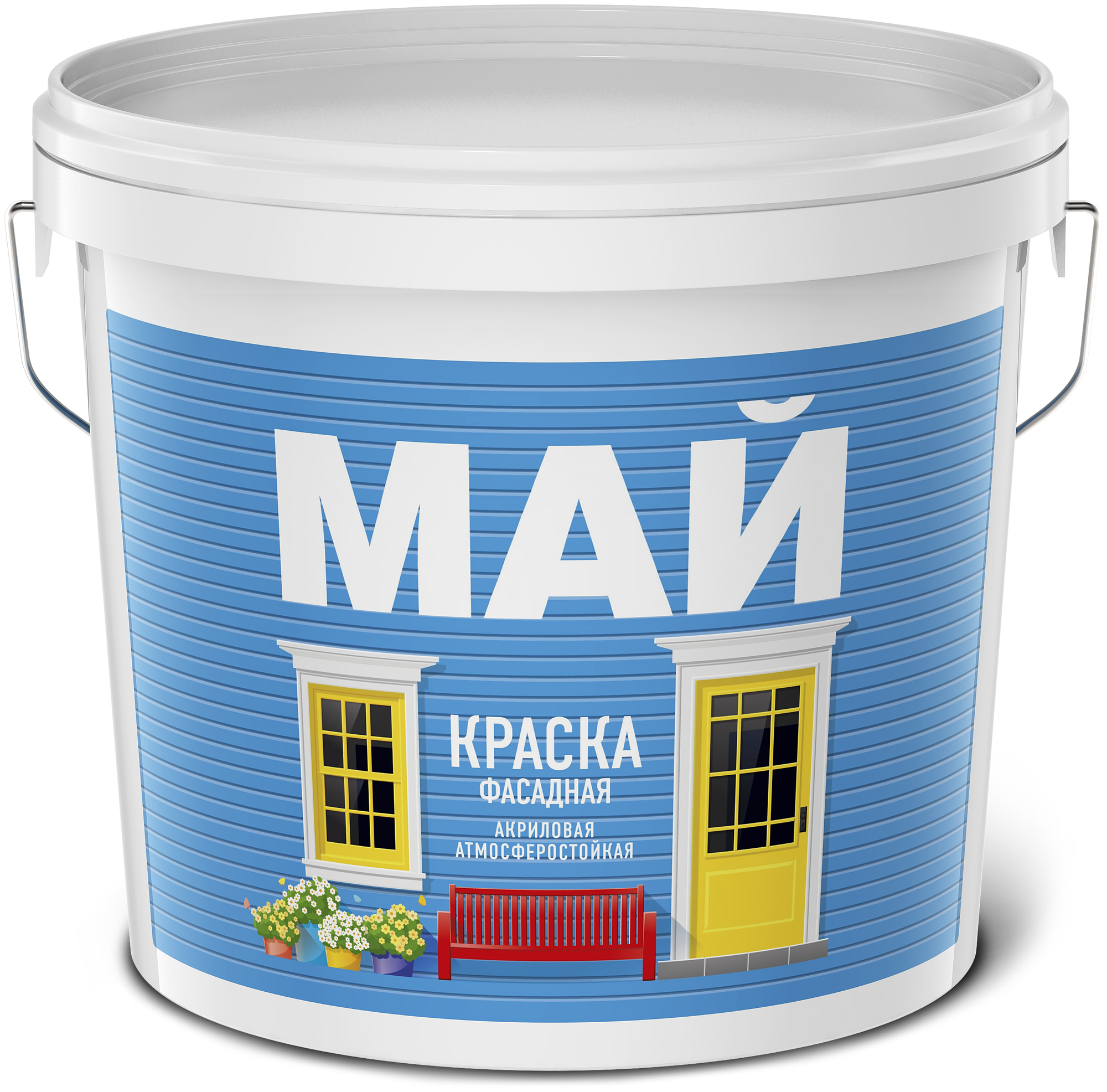 Краска акриловая Ярославские краски МАЙ фасадная влагостойкая моющаяся матовая