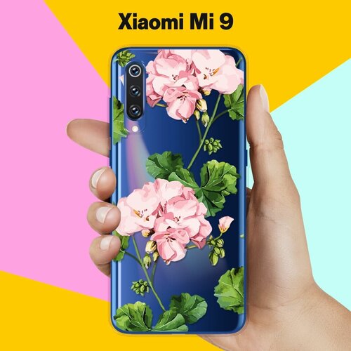 Силиконовый чехол Розовые цветы на Xiaomi Mi 9