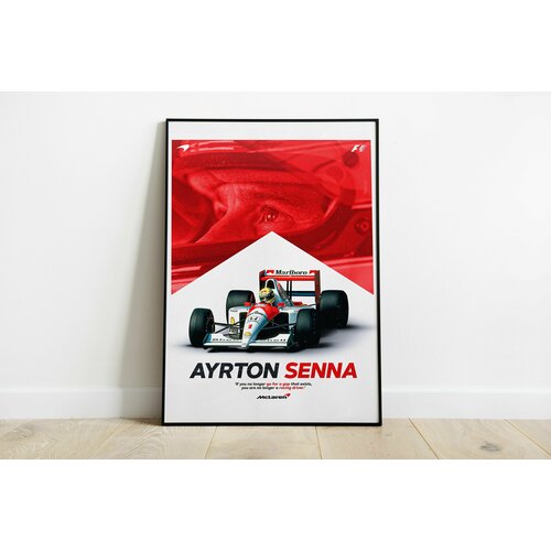 Постер в рамке Айртон Сенна / Ayrton Senna, легенда Формулы 1