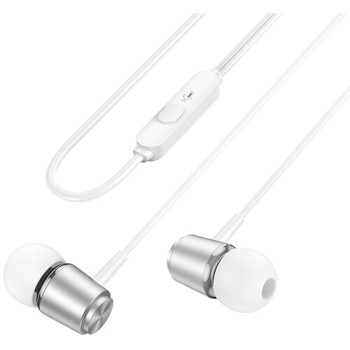 Наушники вакуумные AUX разъём с МК без рег громкости длина 12м Hoco M108 Spring Silver 35000₽