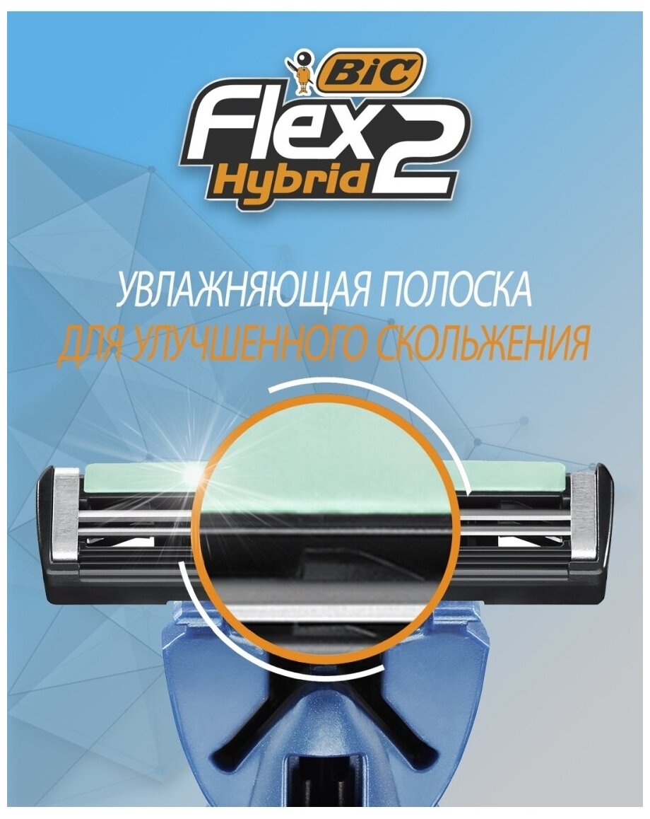 Станок для бритья BIC Flex 2 Hybrid + 8 сменных кассет 7533118