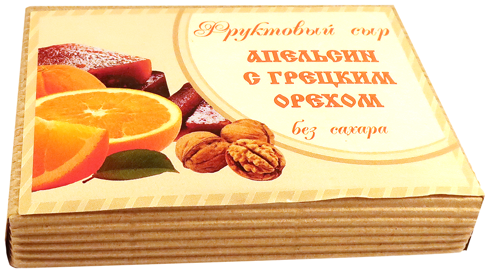 Пастила Экомар Фруктовый сыр апельсиновый с грецким орехом, 250 г - фотография № 1
