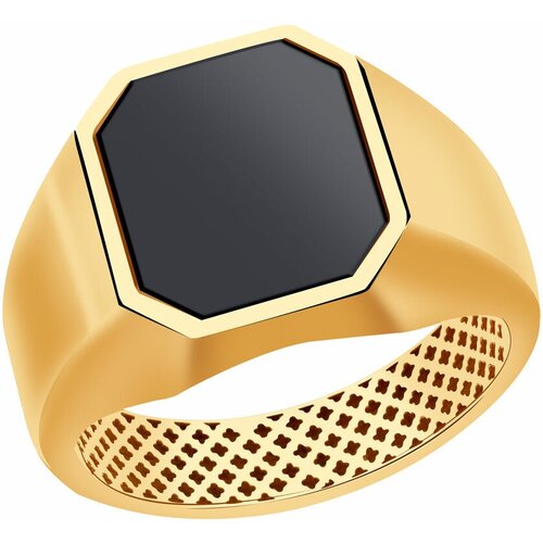 фото Золотое кольцо berger б040001 с ониксом diamant-online