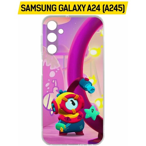 Чехол-накладка Krutoff Clear Case Brawl Stars-Отис для Samsung Galaxy A24 (A245) чехол накладка krutoff clear case brawl stars отис для samsung galaxy s23 fe