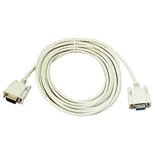 Кабель KS-is COM (RS232) 9 (M)-COM (RS232) 9 (F), длина 4 м, белый