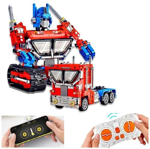 Конструктор на управлении робот трансформер 2 в 1 Оптимус с пульта и телефона 771 деталей (675005)