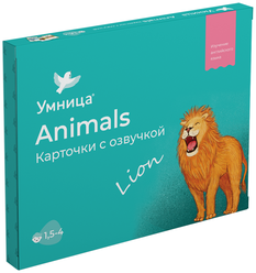 Набор карточек Умница Animals с озвучкой для обучения английскому языку 32 шт.