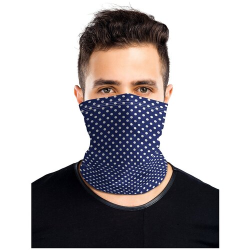 фото Универсальный бафф маска "сине-белый горох" 2шт joyarty