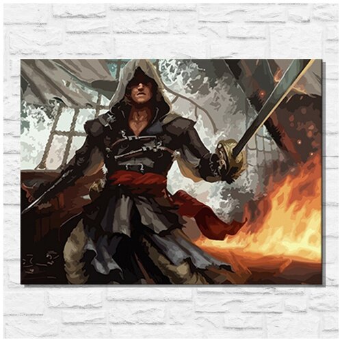 Картина по номерам на холсте игра Assassin's Creed IV Черный Флаг - 11558 Г 30x40