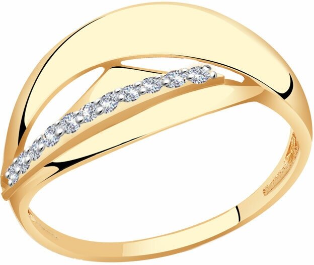 Кольцо Diamant online, золото, 585 проба, циркон