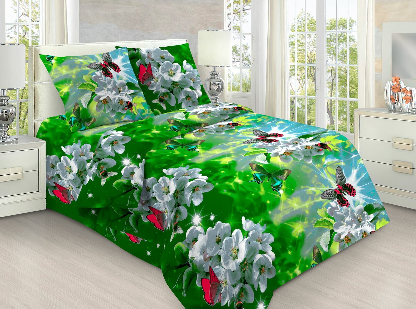 Комплект постельного белья Бязь Элис Текстиль 1.5-спальный, наволочки 70х70, хлопок 100%, рис. 1407