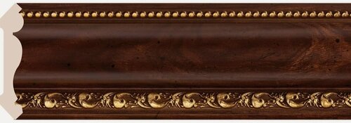 Изображение товара Плинтус потолочный Карниз 89, красное дерево с золотом. Cosca. Набор 4шт.