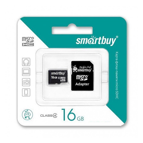 AVS A55214S (A55214S_AV1) карта памяти microsd 16gb smart buy class 10 +sd адаптер\