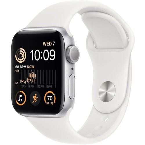 Apple Watch SE 2022 40mm Silver Aluminum Case with White Sport Band GPS размер ML 3898100₽