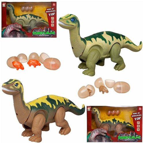 Динозавр Апатозавр, электромеханический, откладывает яйца, свет, звук, 1 шт.