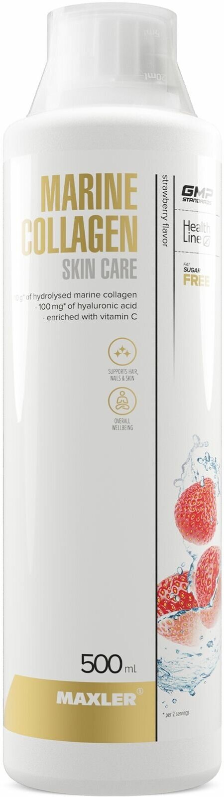 Maxler Marine Collagen Skin Care фл., 500 мл, 300 г, клубника