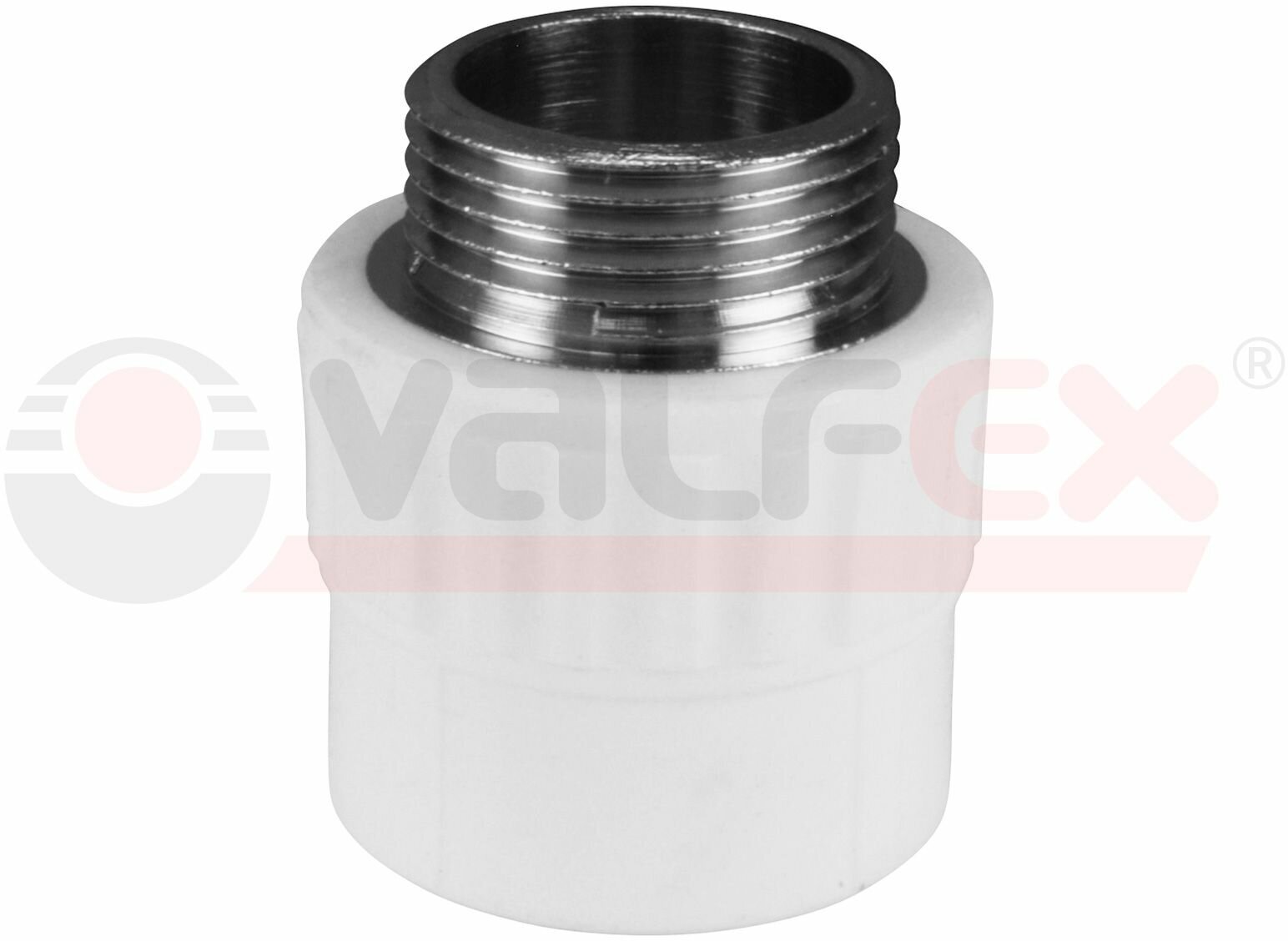 фото Муфта переходная с наружной резьбой 25 x 1" (80/20) (Valfex) белая