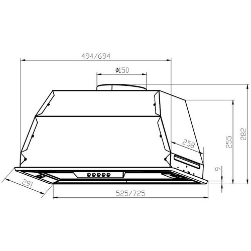 Вытяжка встраиваемая Lex GS Bloc P 600 WH белый управление кнопочное 1 мотор 1490000₽