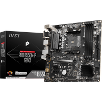 Материнская плата MSI PRO B550M-P GEN3 AM4, AMD B550, 4x DDR4 3200 МГц, 1x PCI-Ex16, 1x M.2, Micro-ATX