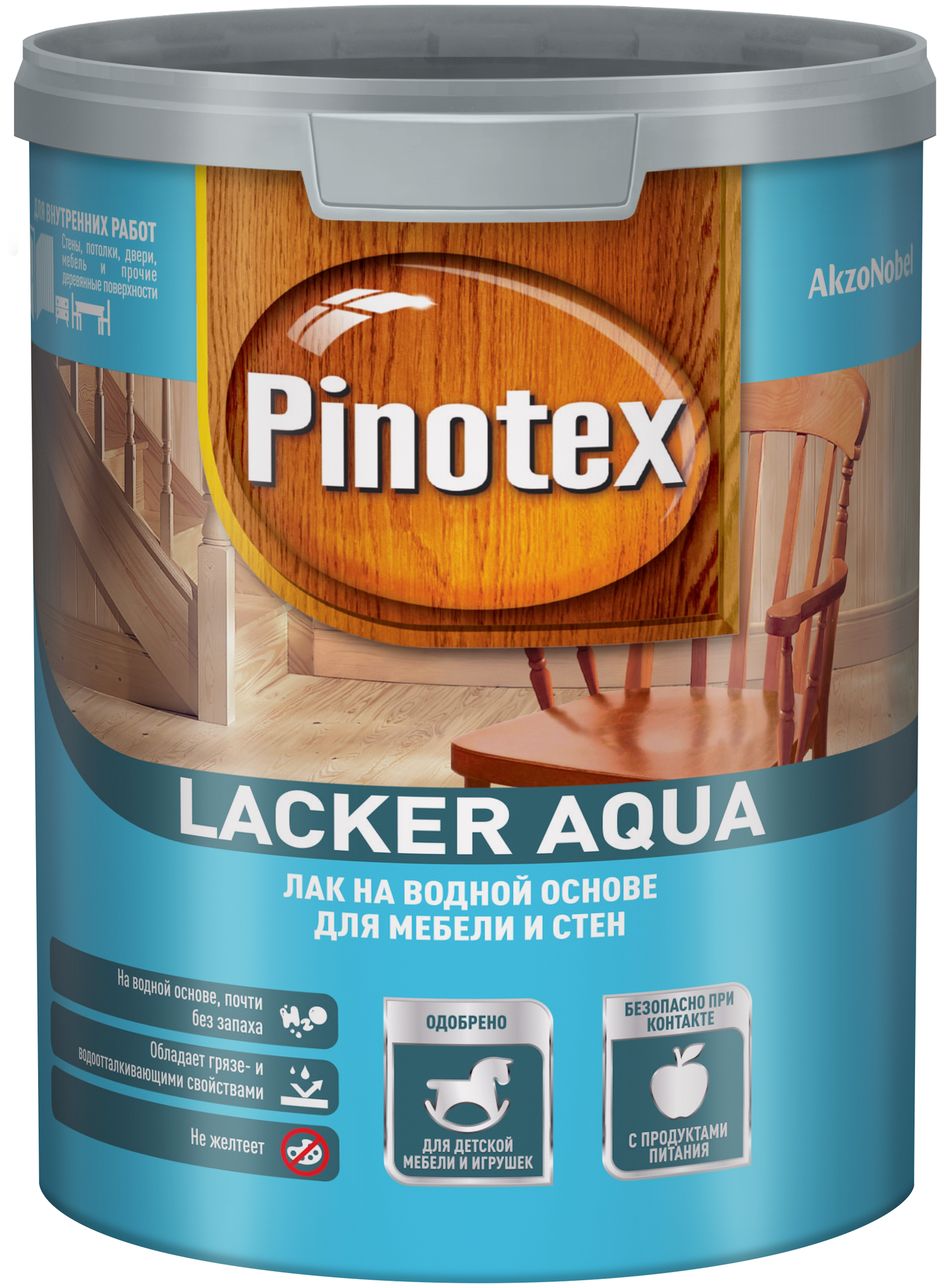 PINOTEX LACKER AQUA 10 лак на водной основе для мебели и стен, д/вн. работ, матовый (1л)