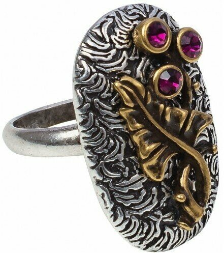 Кольцо WowMan Jewelry, кристалл, серебряный, фиолетовый