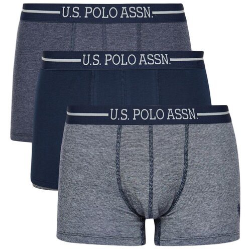 фото U.s. polo assn. набор трусов боксеры, профилированный гульфик, 3 шт., размер xl, темно-синий/темно-синий меланж/синий