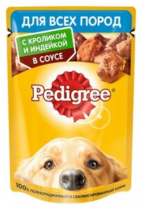 Фото Влажный корм для собак Pedigree кролик, индейка