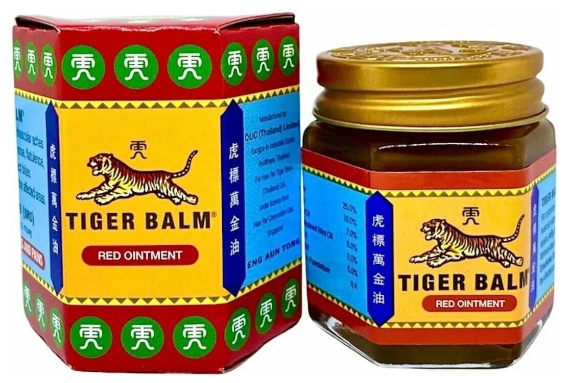 Тигровый бальзам красный TIGER BALM Red 21 мл.