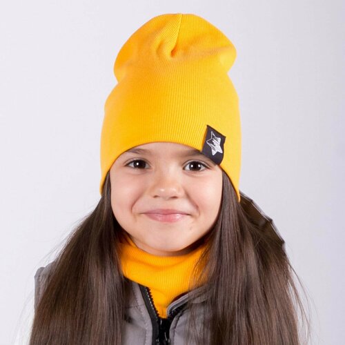 Шапка HohLoon, размер 54, желтый шапка hohloon размер 54 58 бежевый