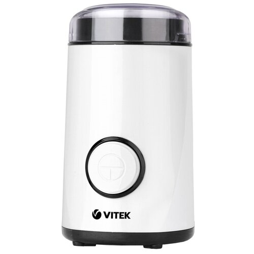 Кофемолка Vitek VT-1541 W, электрическая, ножевая, 150 Вт, 50 г, бело-чёрная
