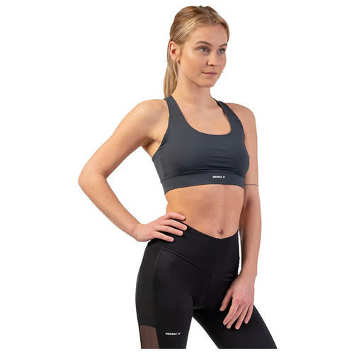 Топ спортивный Nebbia, размер XS, серый sports bras padded push up bra gym crop top seamless fitness sports bra fitness yoga vest shockproof hollow back plastic gym bra