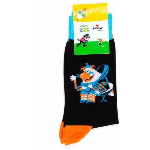 Носки St. Friday Носки с рисунками St.Friday Socks x Союзмультфильм, размер 34-37, синий, черный