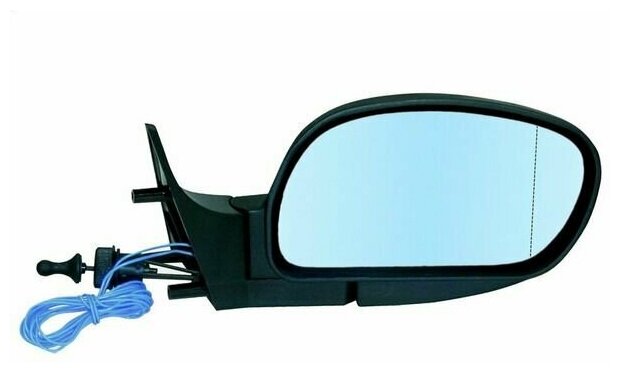 Зеркало боковое правое ВАЗ 2108-15, модель НТА-15 ГО "Волна" с тросовым приводом регулировки и асферическим противоослепляющим отражателем голубого тона. С системой Обогрева.