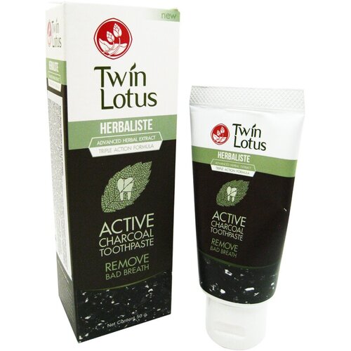 Twin LotusЗубная паста с углем 50г зубная паста twin lotus active charcoal c углем 100 г