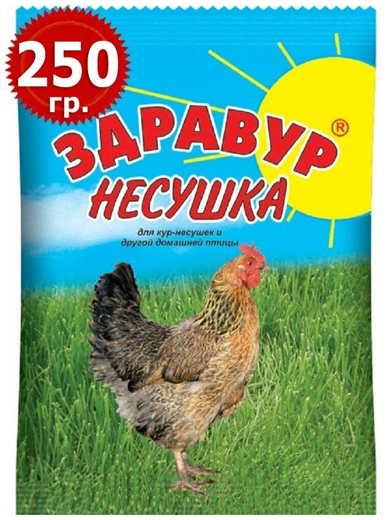 Здравур Несушка для кур-несушек и другой домашней птицы 250 г Кормовая добавка Ваше Хозяйство