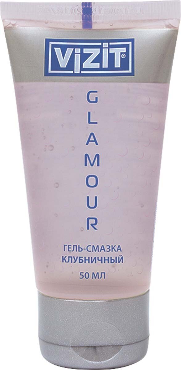 Гель-смазка  Vizit Glamour, 60 г, 50 мл, клубника, 1 шт.