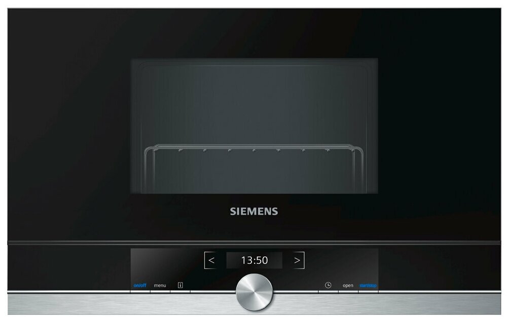 Микроволновая печь встраиваемая Siemens BE634RGS1 (чёрный/нержавейка) правое открытие дверцы