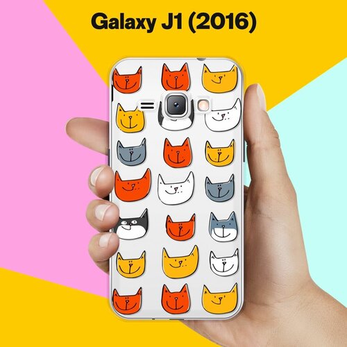 пластиковый чехол кусочки пиццы на samsung galaxy j1 самсунг галакси джей 1 Силиконовый чехол на Samsung Galaxy J1 (2016) Коты / для Самсунг Галакси Джей 1 (2016)