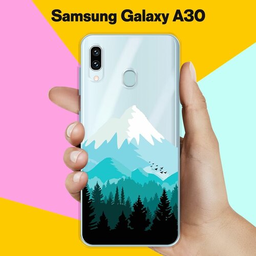 Силиконовый чехол Снежные горы на Samsung Galaxy A30 матовый силиконовый чехол заснеженные горы на samsung galaxy a30 самсунг галакси а30