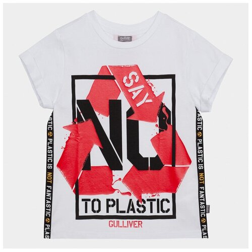 фото Футболка gulliver, размер 122, белый