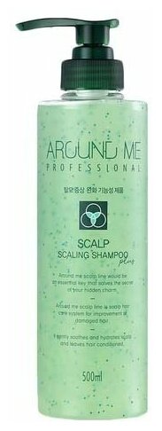 Отшелушивающий шампунь для волос и кожи головы Around Me Scalp Scaling Shampoo Plus, 500мл, WELCOS, 8803348046615