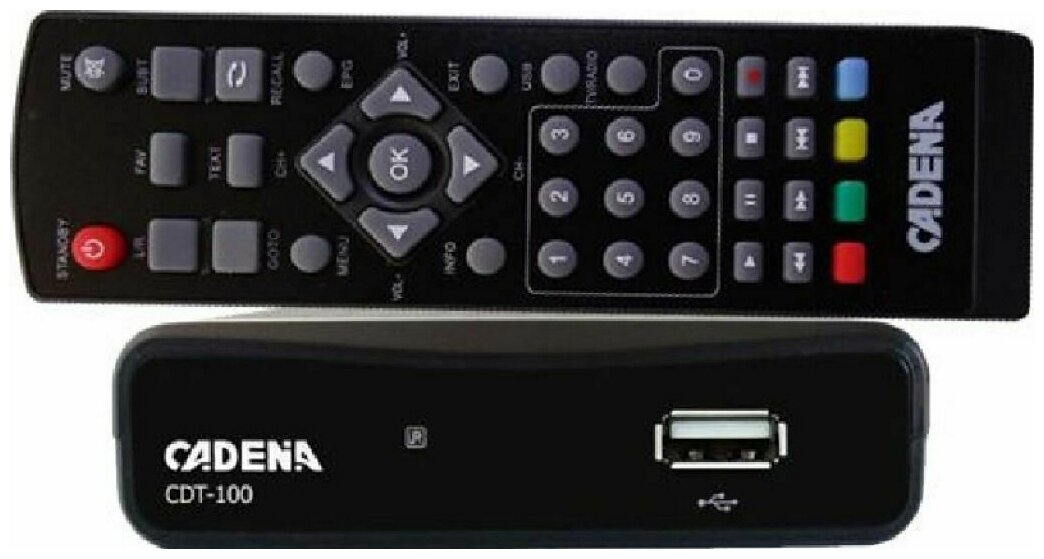 Ресивер DVB-T2 CADENA CDT-100 (TC), черный - фото №9