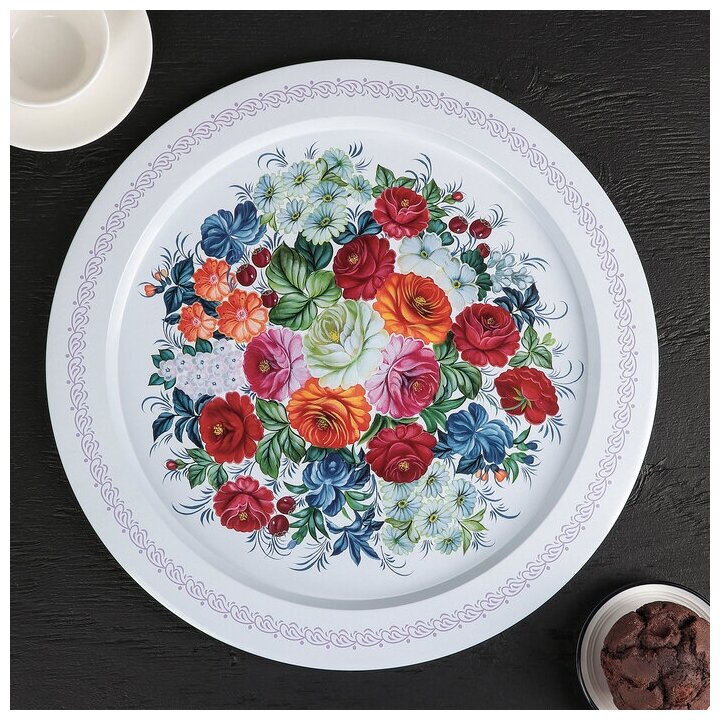 фото Поднос , d-38 см, цвет и рисунок