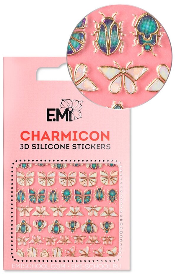 E.Mi, 3D-стикеры №135 Насекомые Charmicon 3D Silicone Stickers