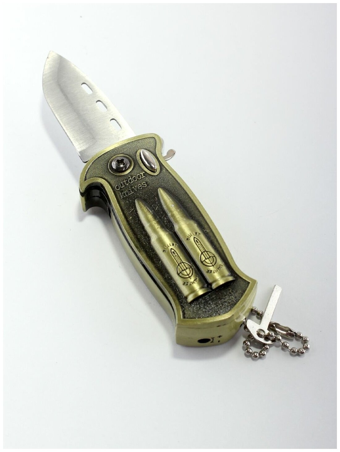 зажигалка газовая открывашка + нож, с турбонаддувом, цвет бронза - фотография № 2