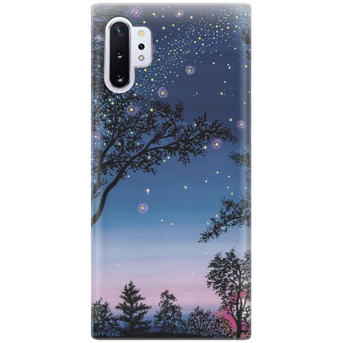 фото Силиконовый чехол на samsung galaxy note 10+ / самсунг ноут 10+ с принтом "деревья и звезды" gosso