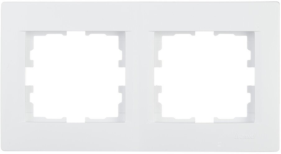 Рамка Lezard KARINA 707-0200-147 двухместная горизонтальная белая - фотография № 1